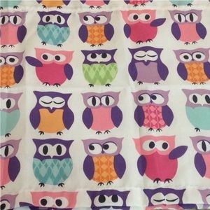 THREE Curtain Panels of OWL 0533643 Curtains drapes Little Girls Bed Room Fabric